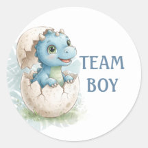Cute Hatching Dinosaur Team Boy Gender Reveal
