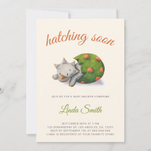 Cute Hatching Soon Dinosaur Baby Shower Invitation