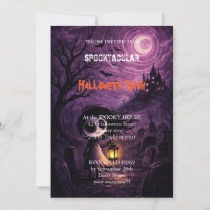 Cute Haunted Witch Halloween Bash  Invitation
