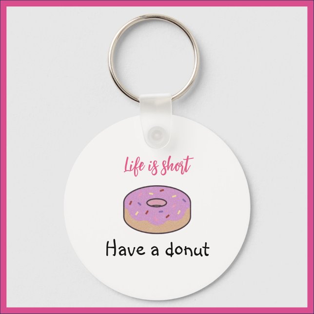 Cute Have A Doughnut  Pink and Black Keychain (Creator Uploaded)