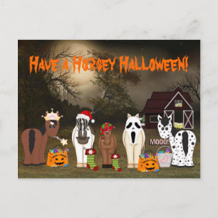 Cute Have a Horsey Halloween Horse Holiday Postcard