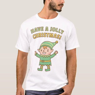 Cute Have A Jolly Christmas Elf Doodle T-Shirt