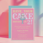 Cute Have Your Cake Funny Second Birthday Invitation<br><div class="desc">With a cute hand illustrated birthday cake design these cheerful invites are a fun way to invite guests to your child’s 2nd birthday celebration.</div>