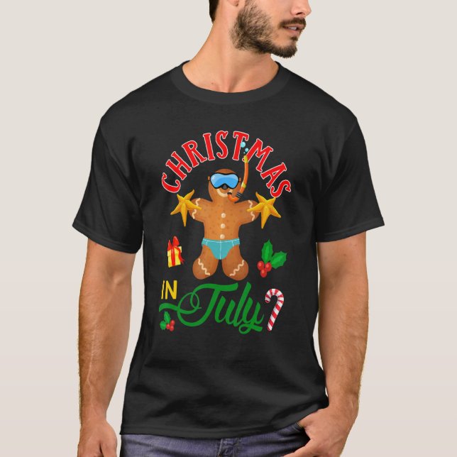 Cute Hawaii Snorkel Gingerbread Snorkeling Christm T-Shirt (Front)