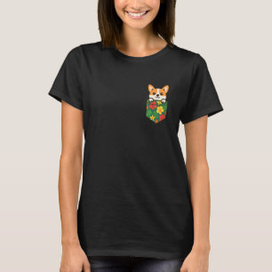 Cute Hawaiian Pocket Corgi Dog Funny Tropical Vaca T-Shirt