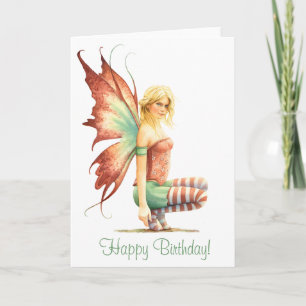 Cute "Hawthorn Fairy" Birthday Card