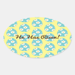 Cute He Has Risen Easter Classic Round Sticker