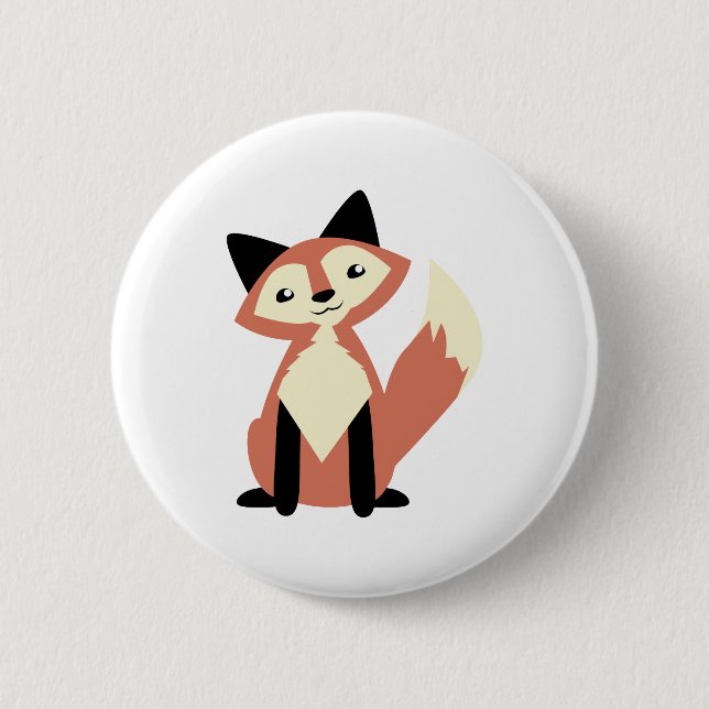 Cute Head-tilt Fox 2 Inch Round Button (Front)