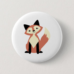 Cute Head-tilt Fox 2 Inch Round Button