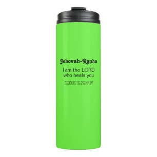 Cute Healing Bible Verse Lime Green Christian Thermal Tumbler
