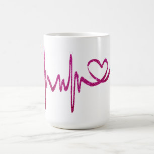 Cute Heart Beat Valentine's Mug - Custom Gift Cup