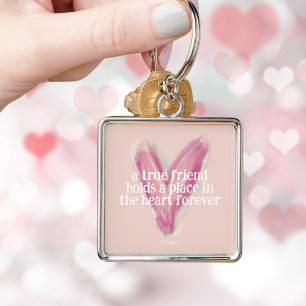 Cute Heart Bff Galentine Gift Keychain