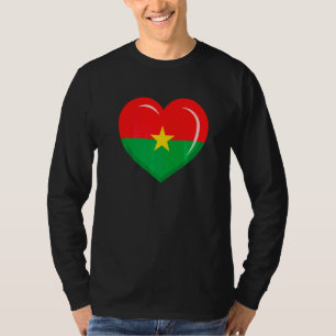 Cute Heart Burkina Faso Flag Men Women Patriotic T-Shirt