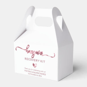 Cute Heart Calligraphy Wedding Hangover Kit Favor Box