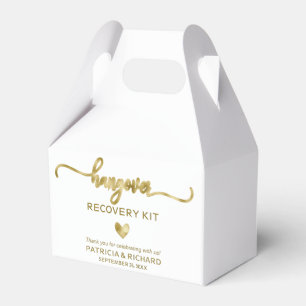 Cute Heart Calligraphy Wedding Hangover Kit Favour Favor Box