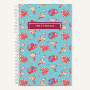 Cute Heart Chocolate Ice Cream Pattern Sweet Love Notebook