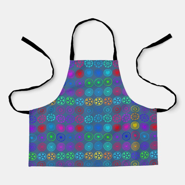 Cute Heart Circle Shapes Valentine's Day Apron (Front)