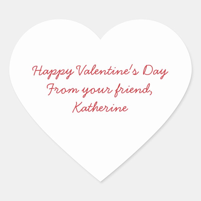 Cute heart classroom handwriting Valentine's day  Sticker (Front)