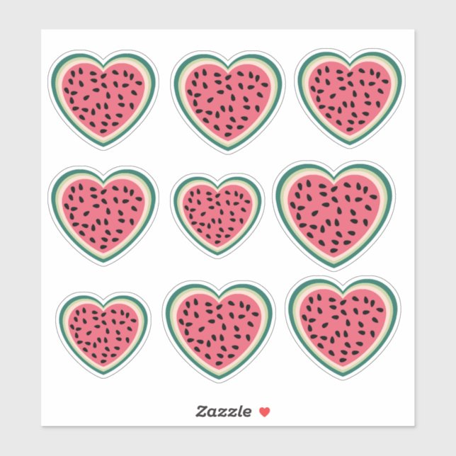 cute heart colourful palestine Watermelons (Sheet)