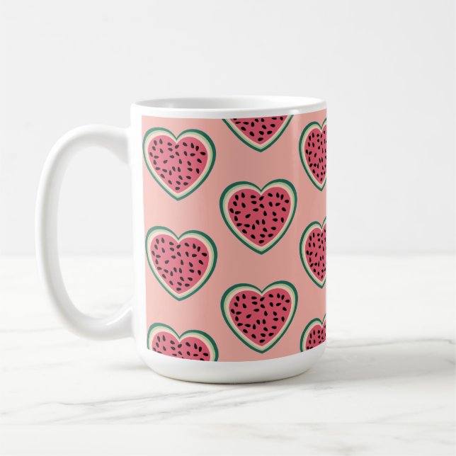 cute heart colourful palestine Watermelons Coffee Mug (Left)