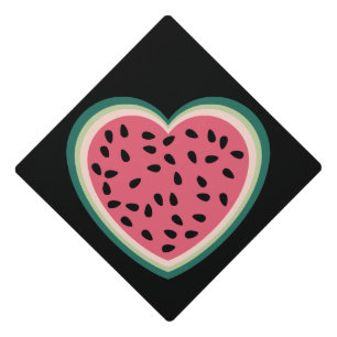 cute heart colourful palestine Watermelons Graduation Cap Topper