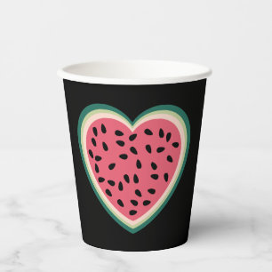 cute heart colourful palestine Watermelons Paper Cups