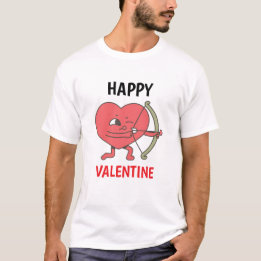 Cute Heart Cupid with Bow and Arrow Valentine Day T-Shirt