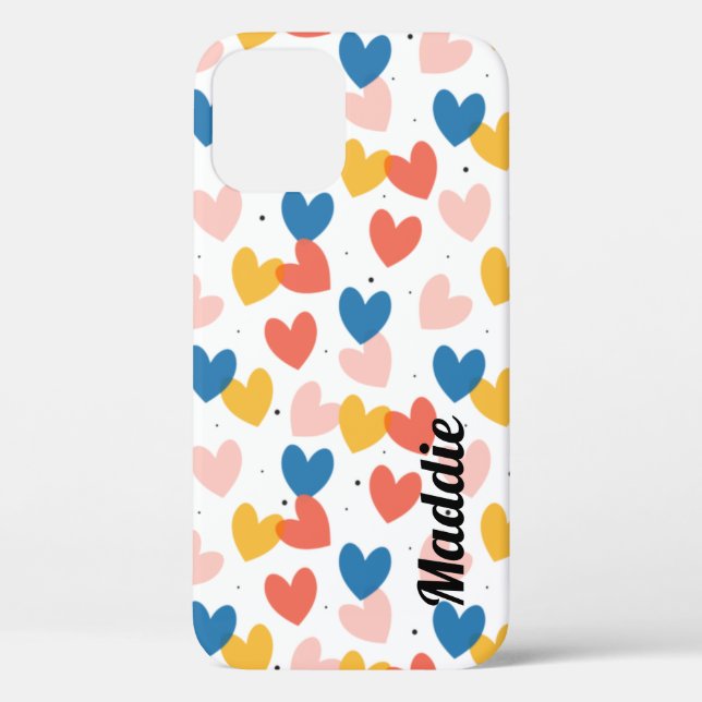 Cute Heart Custom Name IPhone Case (Back)