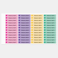 Cute Heart Custom Skinny Name Labels - Iron On -