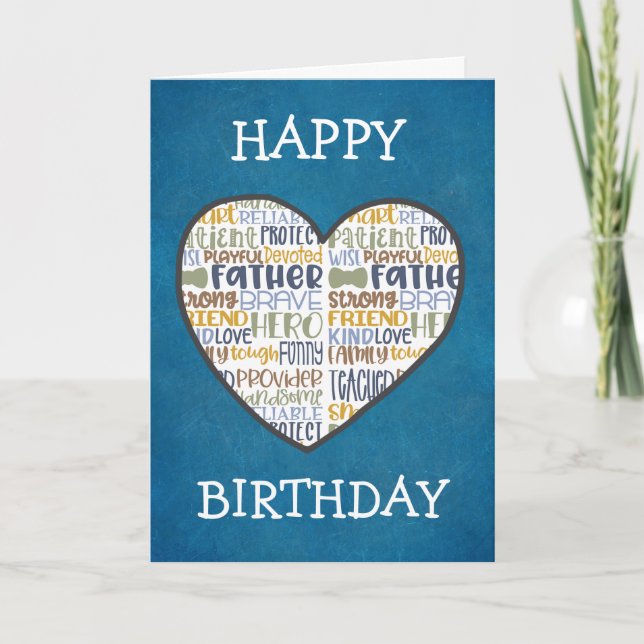 Cute Heart Dad Birthday Card (Front)