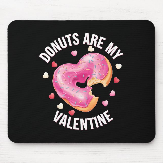Cute Heart Donut With Pink Frosting Valentine's Da Mouse Pad (Front)