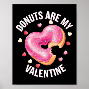 Cute Heart Doughnut With Pink Frosting Valentine's Poster