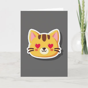 Cute Heart Eye Cat Love Card