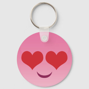 Cute Heart for Eyes Pink emoji Keychain