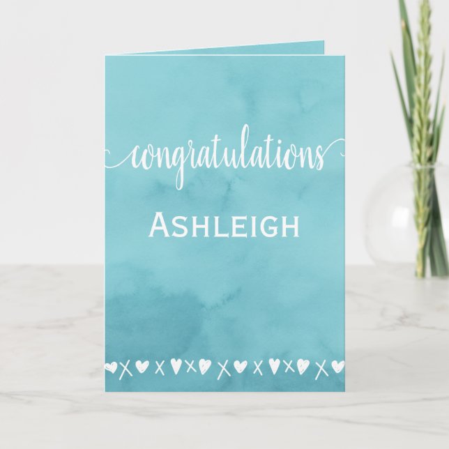 Cute Heart Graduation Congratulations Card (Front)
