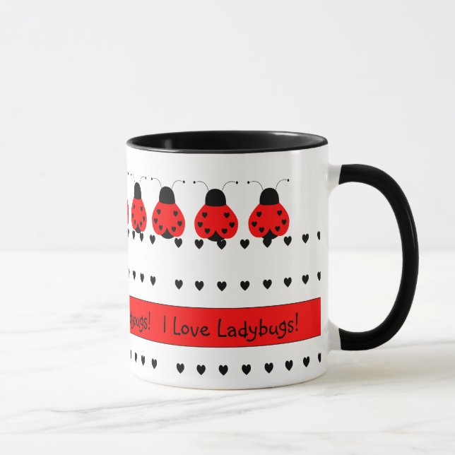 Cute Heart Ladybug Mug (Right)