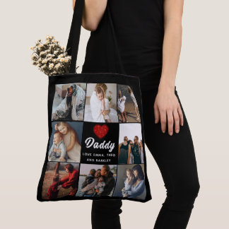 Cute HEART LOVE YOU DAD Father's Day Photo  Tote Bag