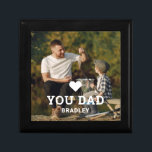 Cute HEART LOVE YOU DAD Photo Names Gift Box<br><div class="desc">Cute HEART LOVE YOU DAD Photo Names Gift Boxes features your favourite photo with the text "(love heart) you Dad" in modern white script with your names below. Personalize by editing the text in the text box provided and adding your own picture. Perfect for Christmas, birthday and Father's Day gifts....</div>