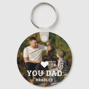 Cute HEART LOVE YOU DAD Photo Names Keychain