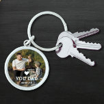 Cute HEART LOVE YOU DAD Photo Names Keychain<br><div class="desc">Cute HEART LOVE YOU DAD Photo Names Keychain features your favourite photo with the text "(love heart) you Dad" in modern white script with your names below. Personalize by editing the text in the text box provided and adding your own picture. Perfect for Christmas, birthday and Father's Day gifts. Designed...</div>