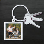 Cute HEART LOVE YOU DAD Photo Names Keychain<br><div class="desc">Cute HEART LOVE YOU DAD Photo Names Keychain features your favourite photo with the text "(love heart) you Dad" in modern white script with your names below. Personalize by editing the text in the text box provided and adding your own picture. Perfect for Christmas, birthday and Father's Day gifts. Designed...</div>