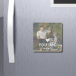 Cute HEART LOVE YOU DAD Photo Names Stone Magnets<br><div class="desc">Cute HEART LOVE YOU DAD Photo Names Magnet features your favourite photo with the text "(love heart) you Dad" in modern white script with your names below. Personalize by editing the text in the text box provided and adding your own picture. Perfect for Christmas, birthday and Father's Day gifts. Designed...</div>