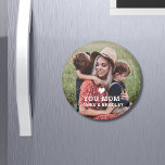 Cute HEART LOVE YOU MOM Mother's Day Magnet<br><div class="desc">Cute HEART LOVE YOU MOM Mother's Day Magnets features your favourite photo with the text "(love heart) you Mom" in modern white script with your names below. Personalize by editing the text in the text box provided and adding your own picture. Designed by ©2022 Evco Studio www.zazzle.com/store/evcostudio</div>