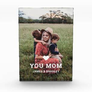 Cute HEART LOVE YOU MOM Mother's Day Photo Block