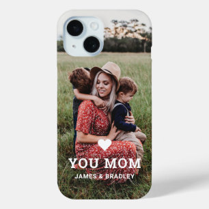 Cute HEART LOVE YOU MOM Mother's Day Photo iPhone 15 Case