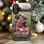 Cute HEART LOVE YOU MOM Mother's Day Photo iPhone 16 Case<br><div class="desc">Cute Heart Love You Mom Mother's Day Photo iPhone 16 Case features your favourite photo with the text "(love heart) you Mom" in modern white script with your names below. Personalize by editing the text in the text box provided and adding your own picture. Designed by ©2022 Evco Studio www.zazzle.com/store/evcostudio...</div>