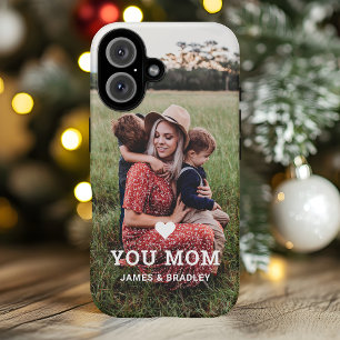Cute HEART LOVE YOU MOM Mother's Day Photo iPhone 16 Case