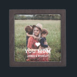 Cute HEART LOVE YOU MOM Mother's Day Photo Gift Box<br><div class="desc">Cute Heart Love You Mom Mother's Day Photo Gift Box features your favourite photo with the text "(love heart) you Mom" in modern white script with your names below. Personalize by editing the text in the text box provided and adding your own picture. Designed by ©Evco Studio www.zazzle.com/store/evcostudio</div>
