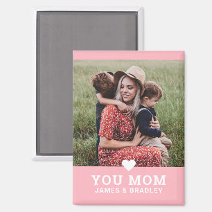 Cute Heart Love You Mom Mother's Day Photo Magnet