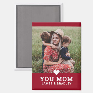 Cute Heart Love You Mom Mother's Day Photo Magnet